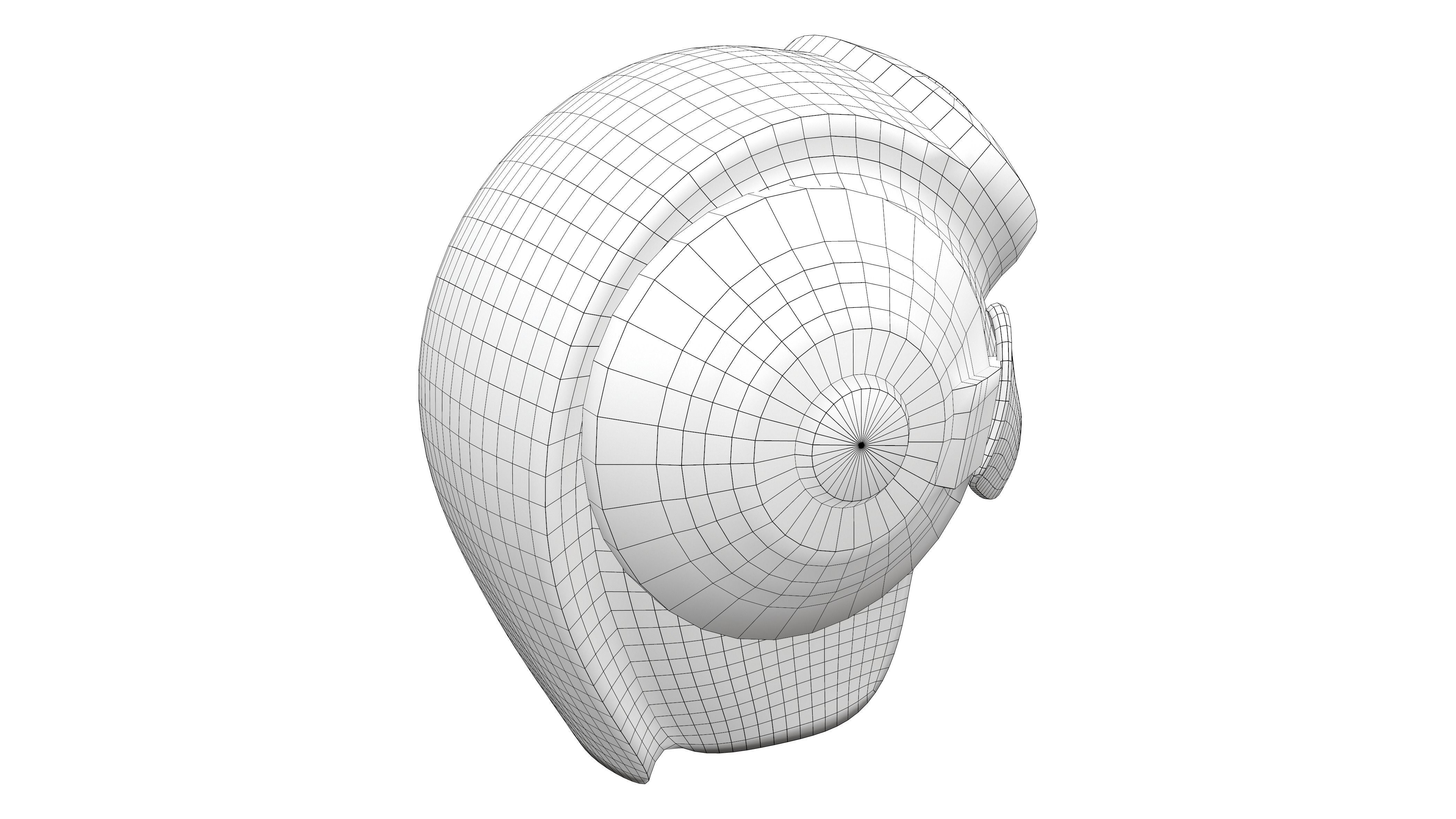 Cyber Security Robo Helmet Low-poly 3D model_8