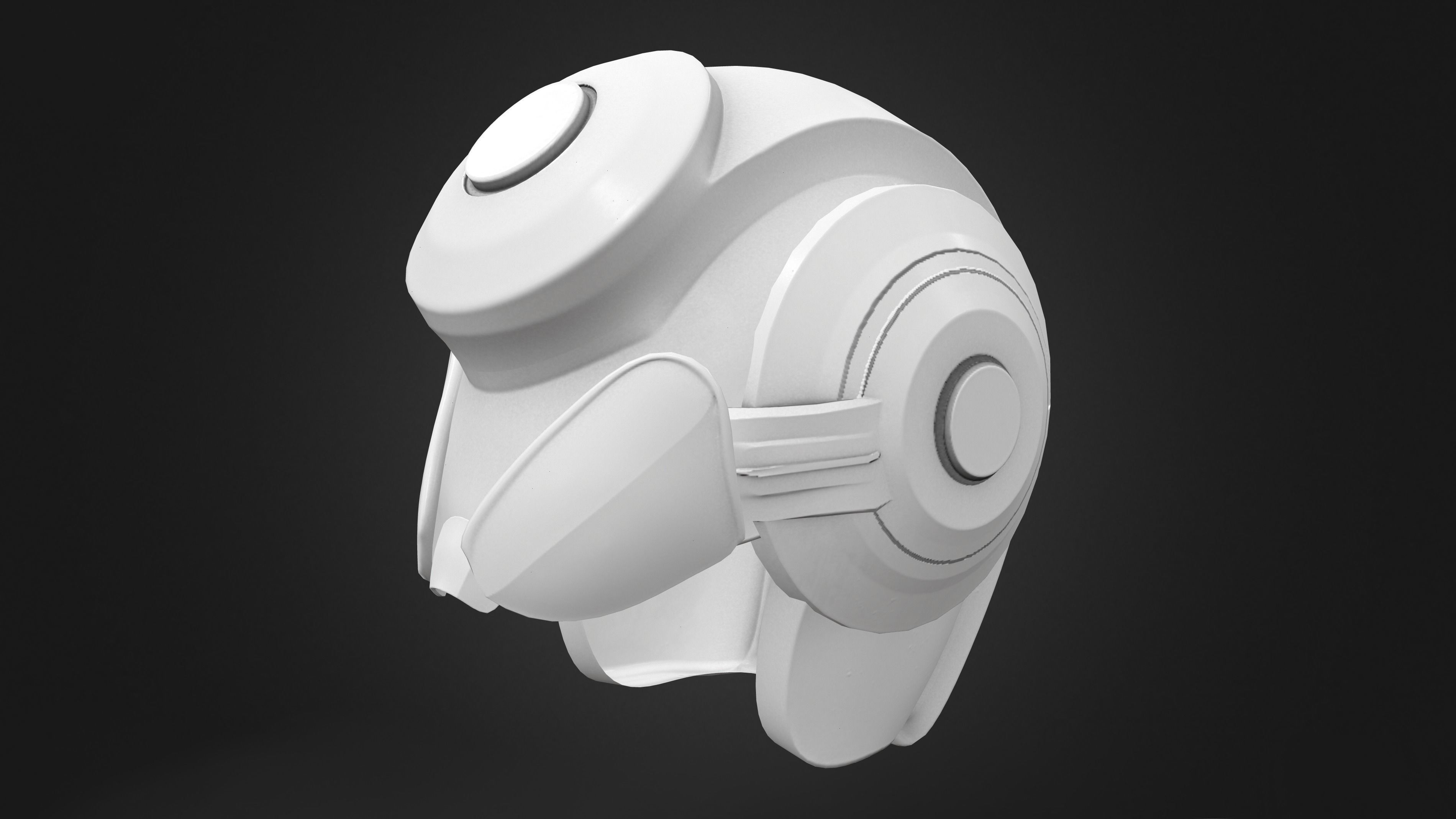 Cyber Security Robo Helmet Low-poly 3D model_9