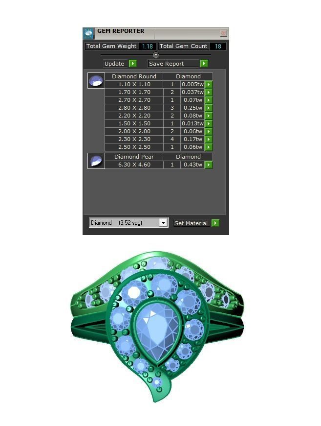 Ring349 pear shaped diamond engagement ring gold 3D print model_6