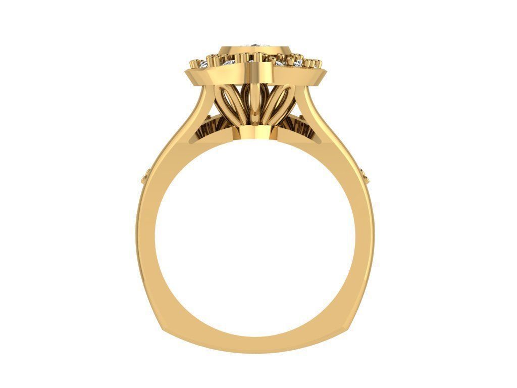 Ring349 pear shaped diamond engagement ring gold 3D print model_2