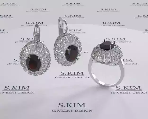 Dome ring and earring