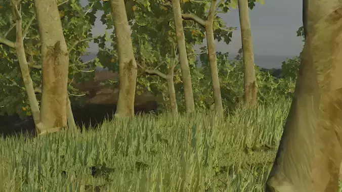 Model of a fantasy planet full of trees 3D model
