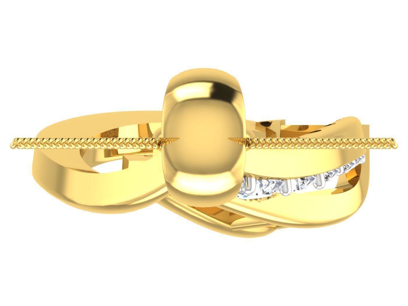 diamond earring pendent set for women 3D print model_8