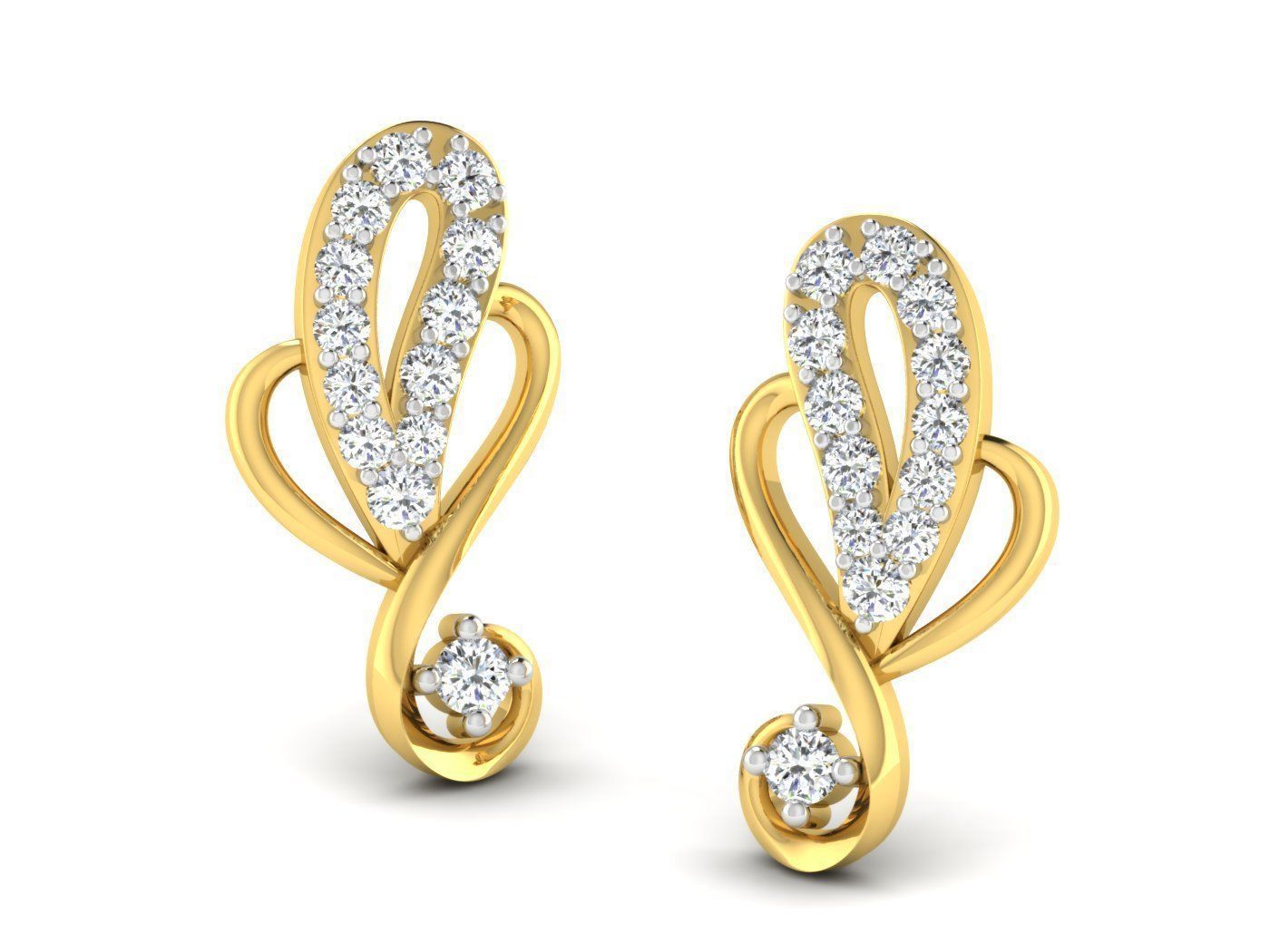 Steady unique design earring pair 3D print model_1