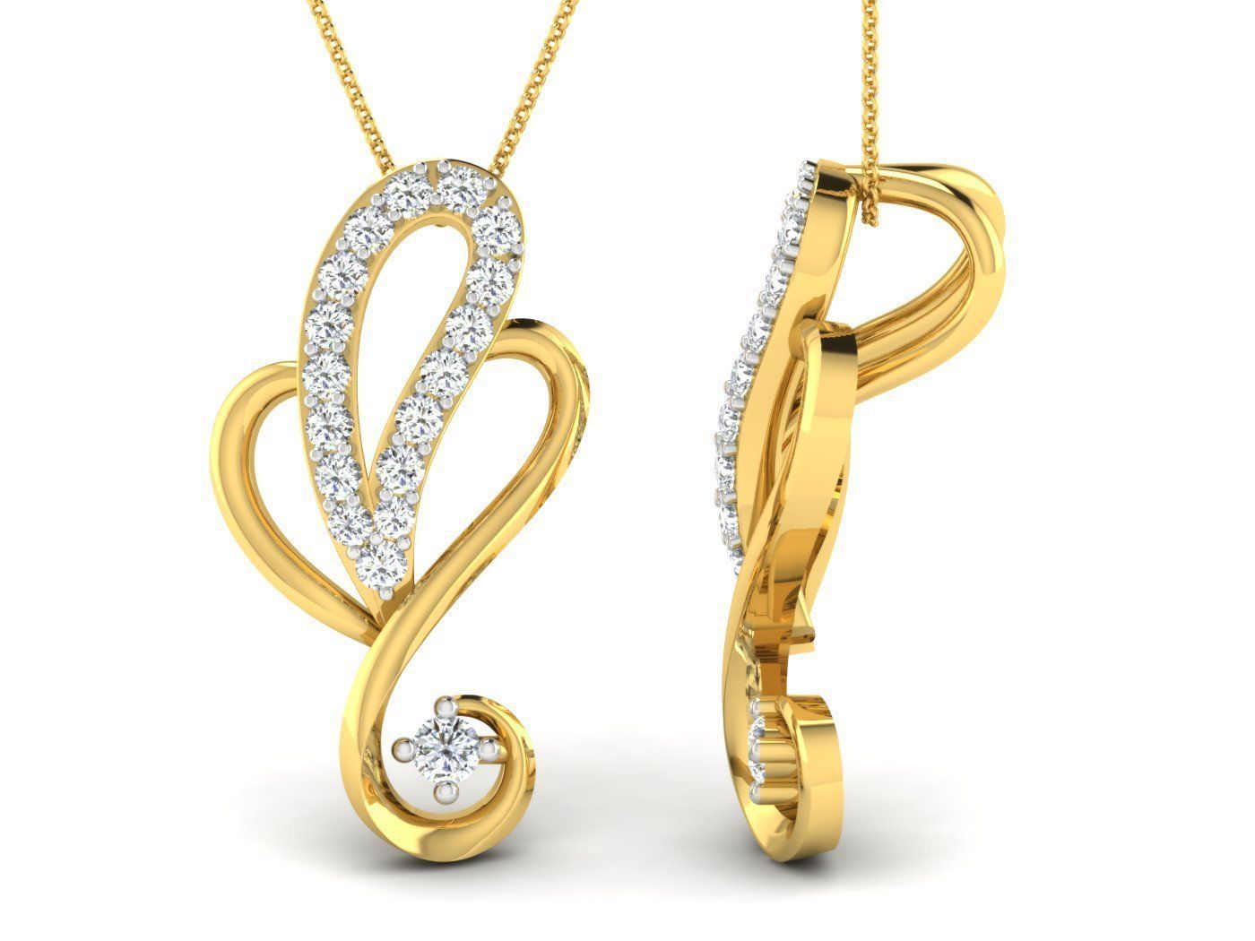 Steady unique design earring pair 3D print model_4