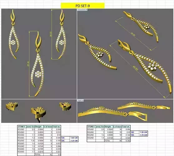 eye of the angle design earring pendent set 3D print model