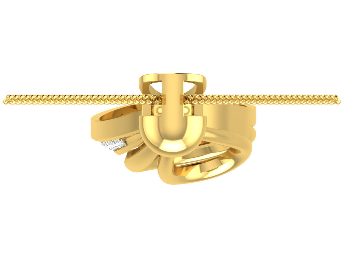 teardrop design earring pendent set 3D print model_4