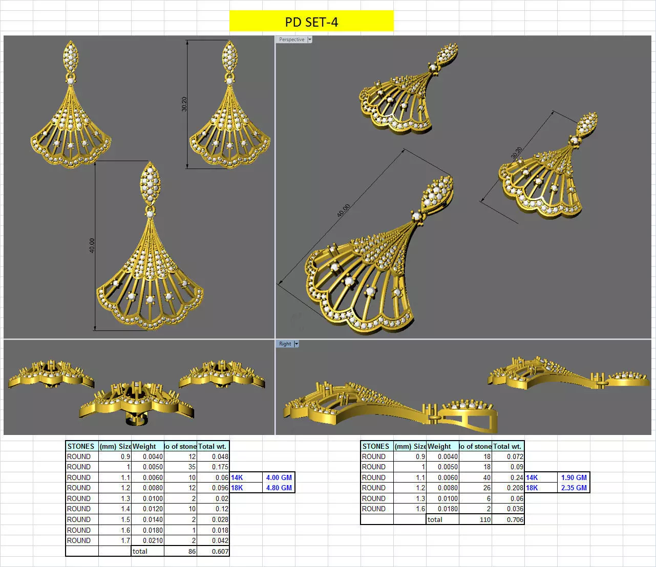 ocean shell type design of earring pendent set 3D print model_0