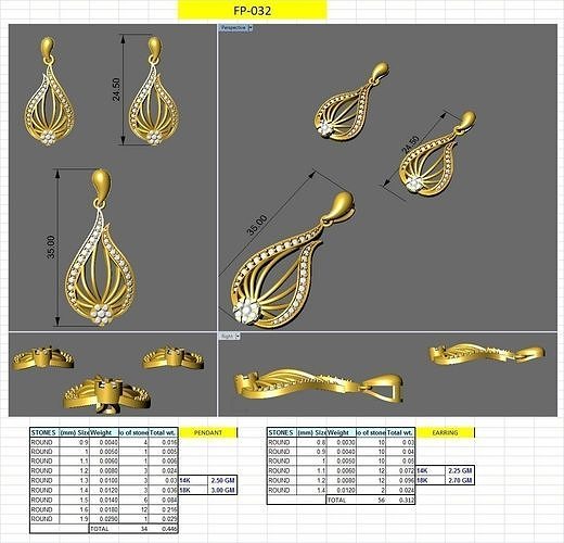 3d printable model of earring pendent 3D print model