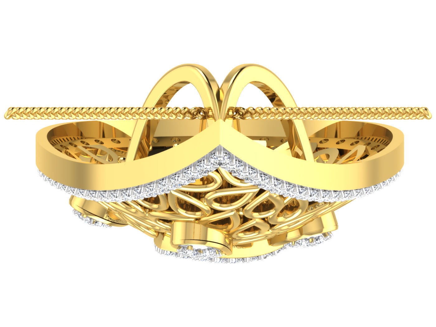 plain pear diamond earring pendent set 3D print model_4