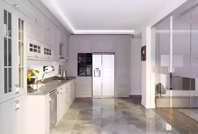 Kitchen Scene 01 3D Model