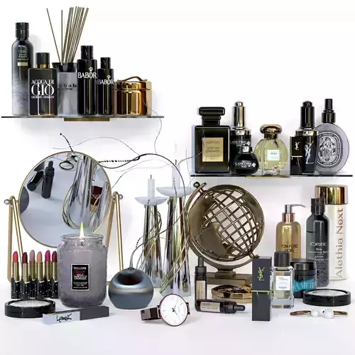 A set of luxury cosmetics for the bathroom