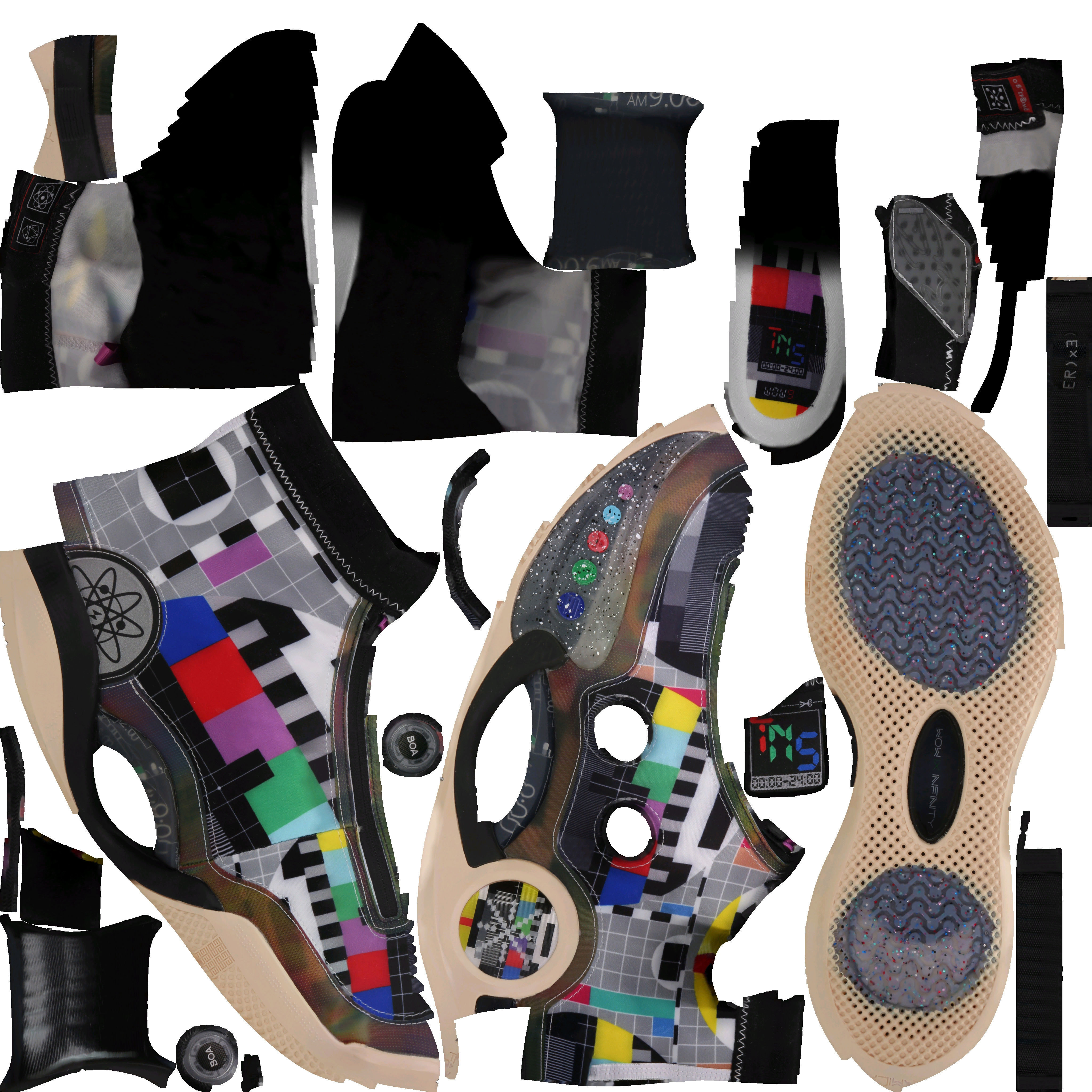 Cyberpunk fashion sneaker 13 Urban Techwear scifi future 3D model_9