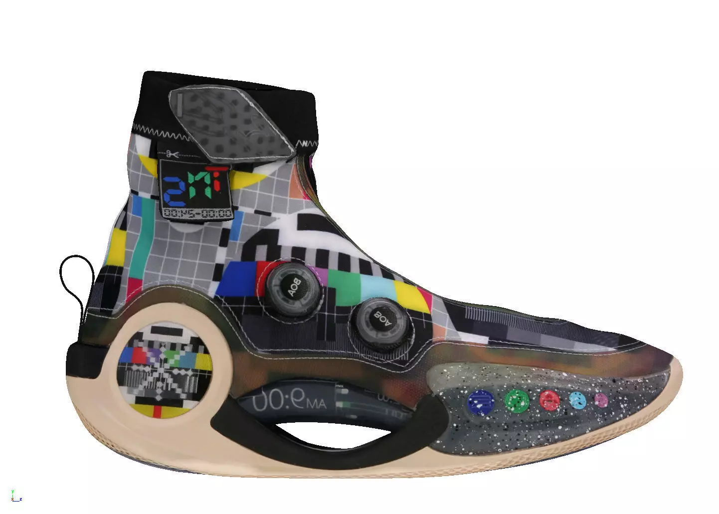 Cyberpunk fashion sneaker 13 Urban Techwear scifi future 3D model_0