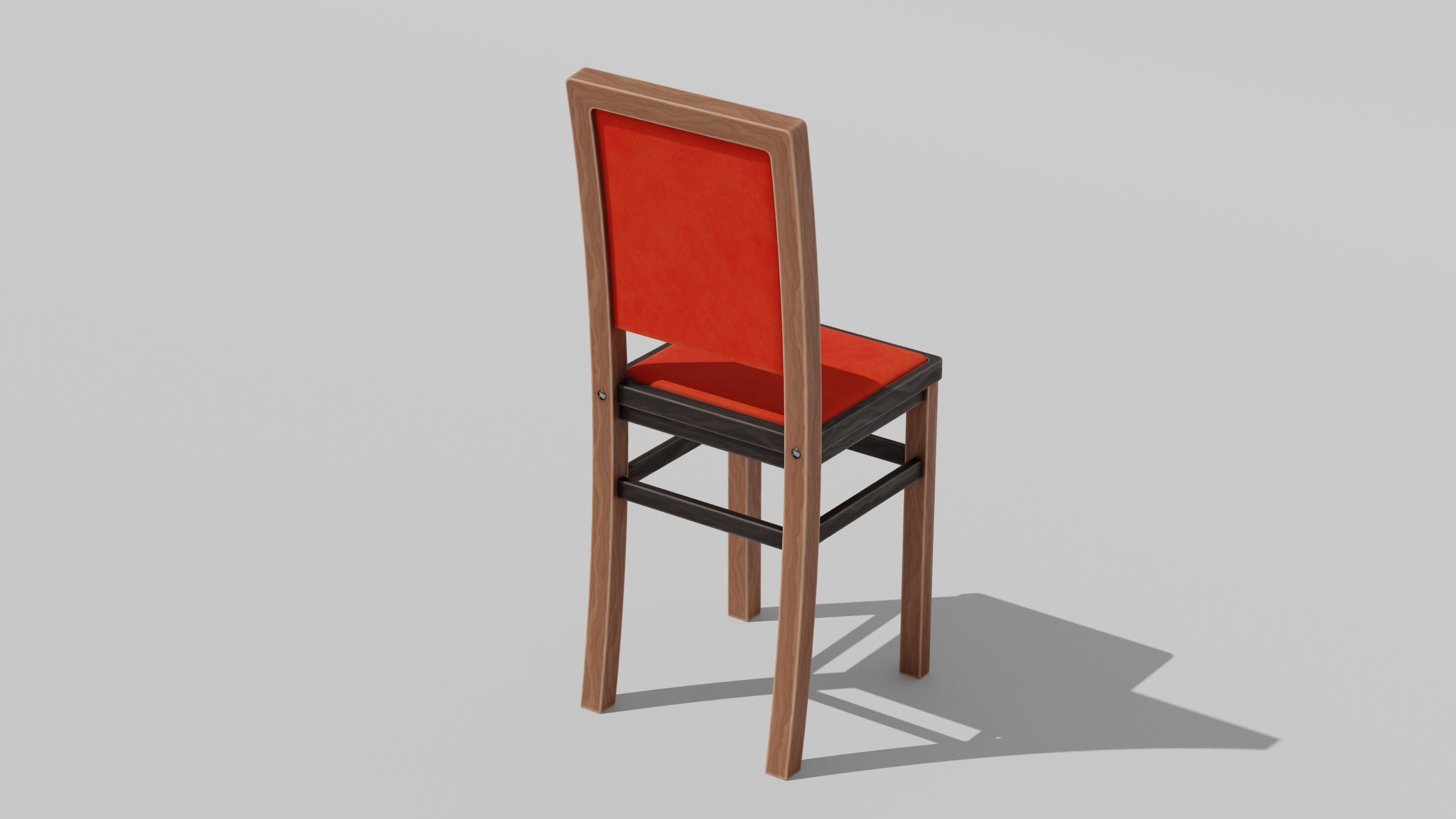 Japanese Furniture Kit - Bar chair Low-poly 3D model_2