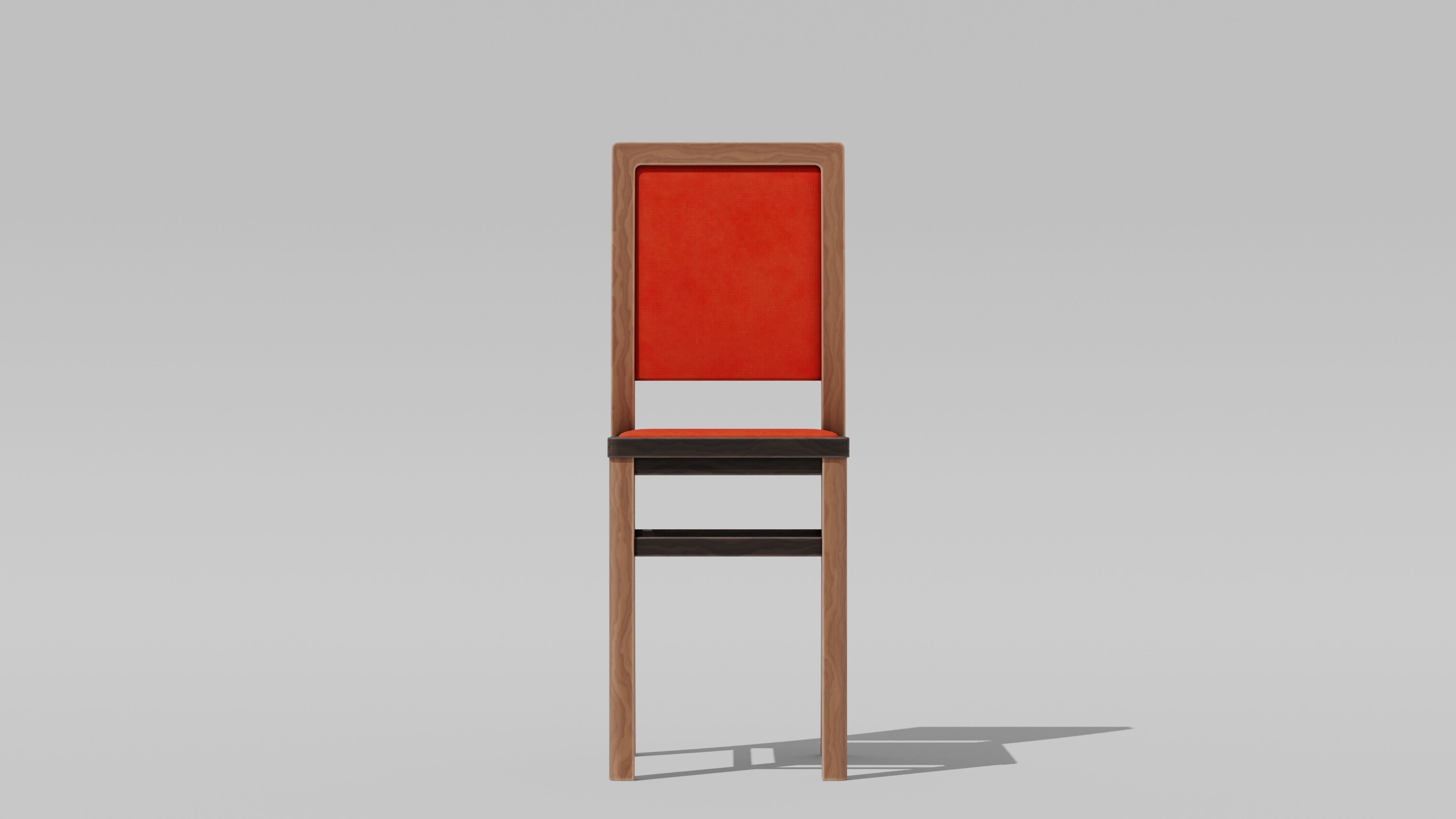 Japanese Furniture Kit - Bar chair Low-poly 3D model_5