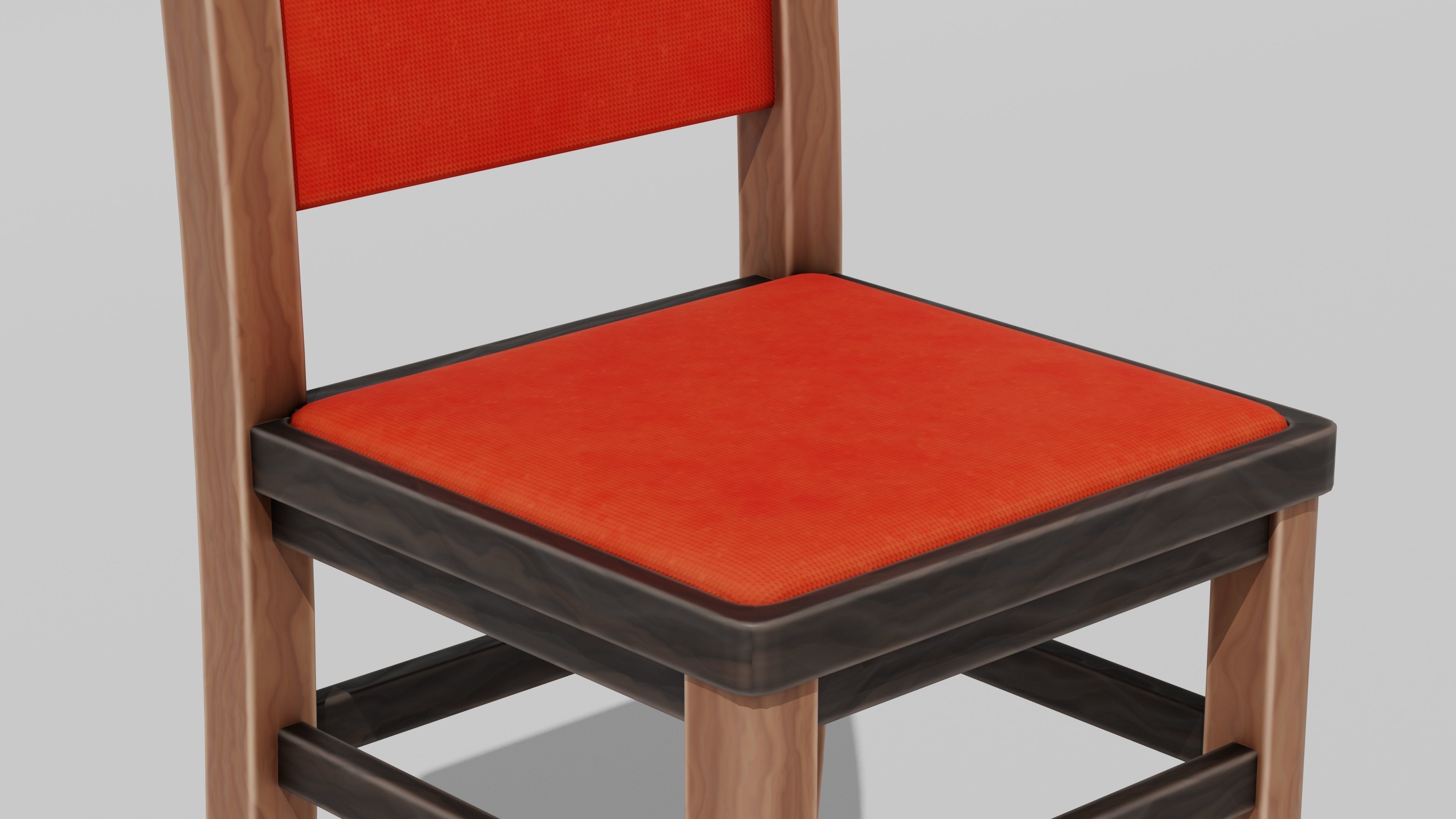 Japanese Furniture Kit - Bar chair Low-poly 3D model_3