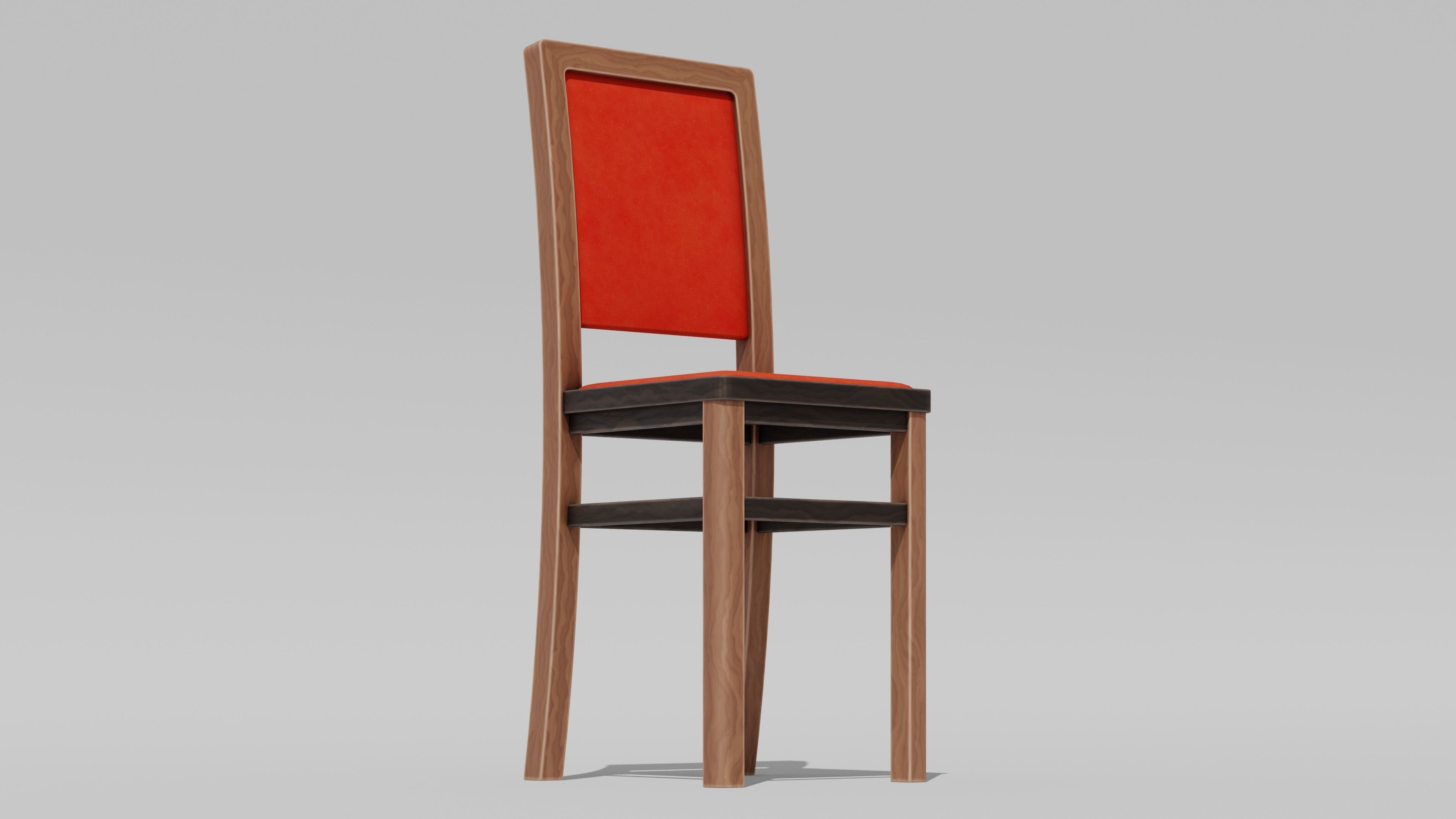 Japanese Furniture Kit - Bar chair Low-poly 3D model_1