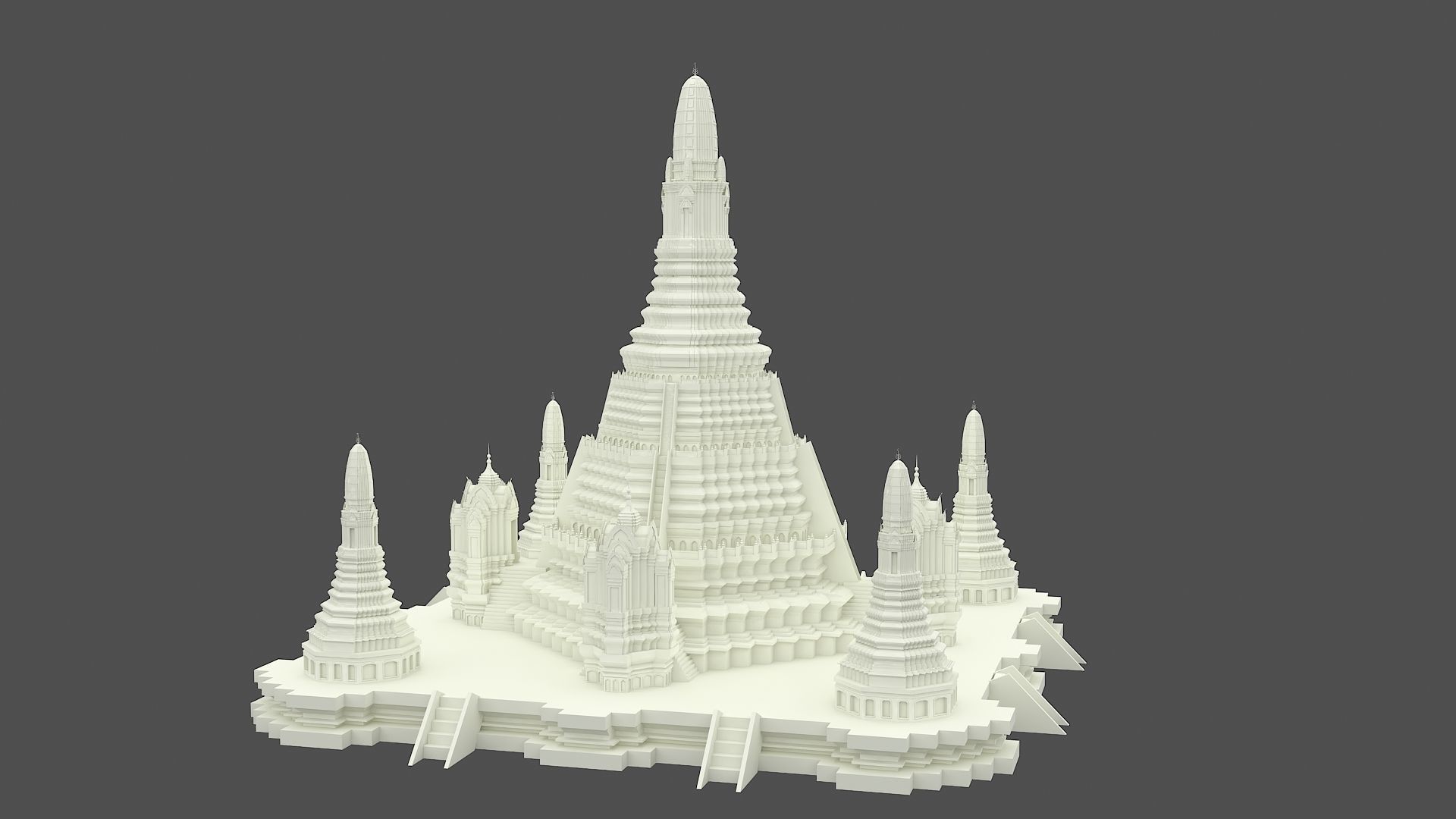 Wat Arun Temple 3D model_2