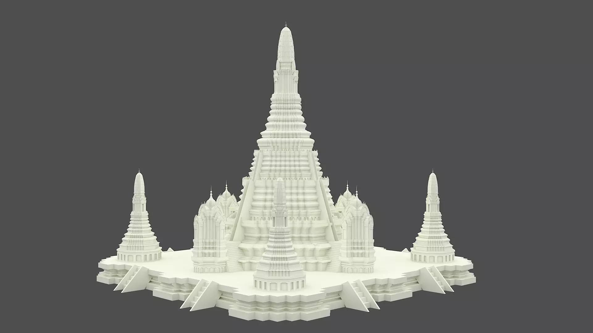 Wat Arun Temple 3D model_0