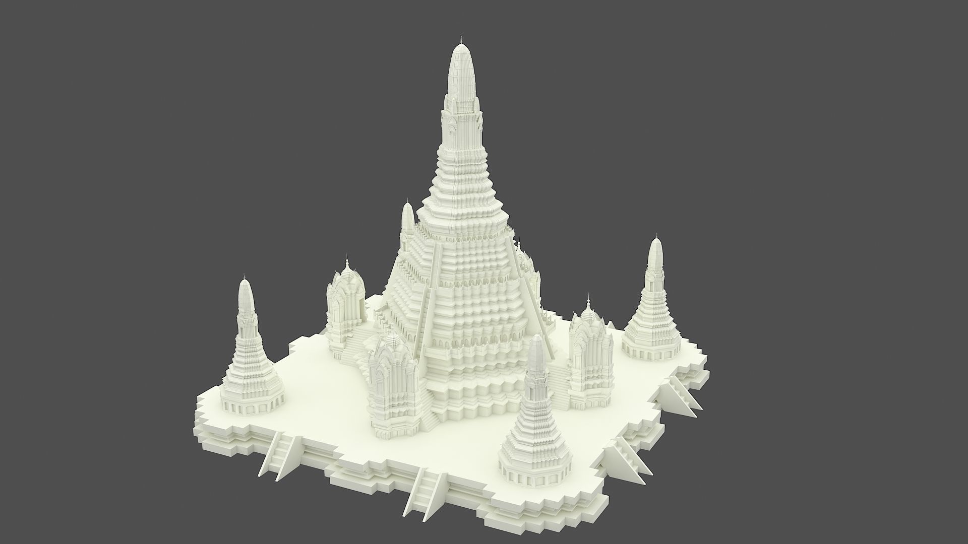 Wat Arun Temple 3D model_5