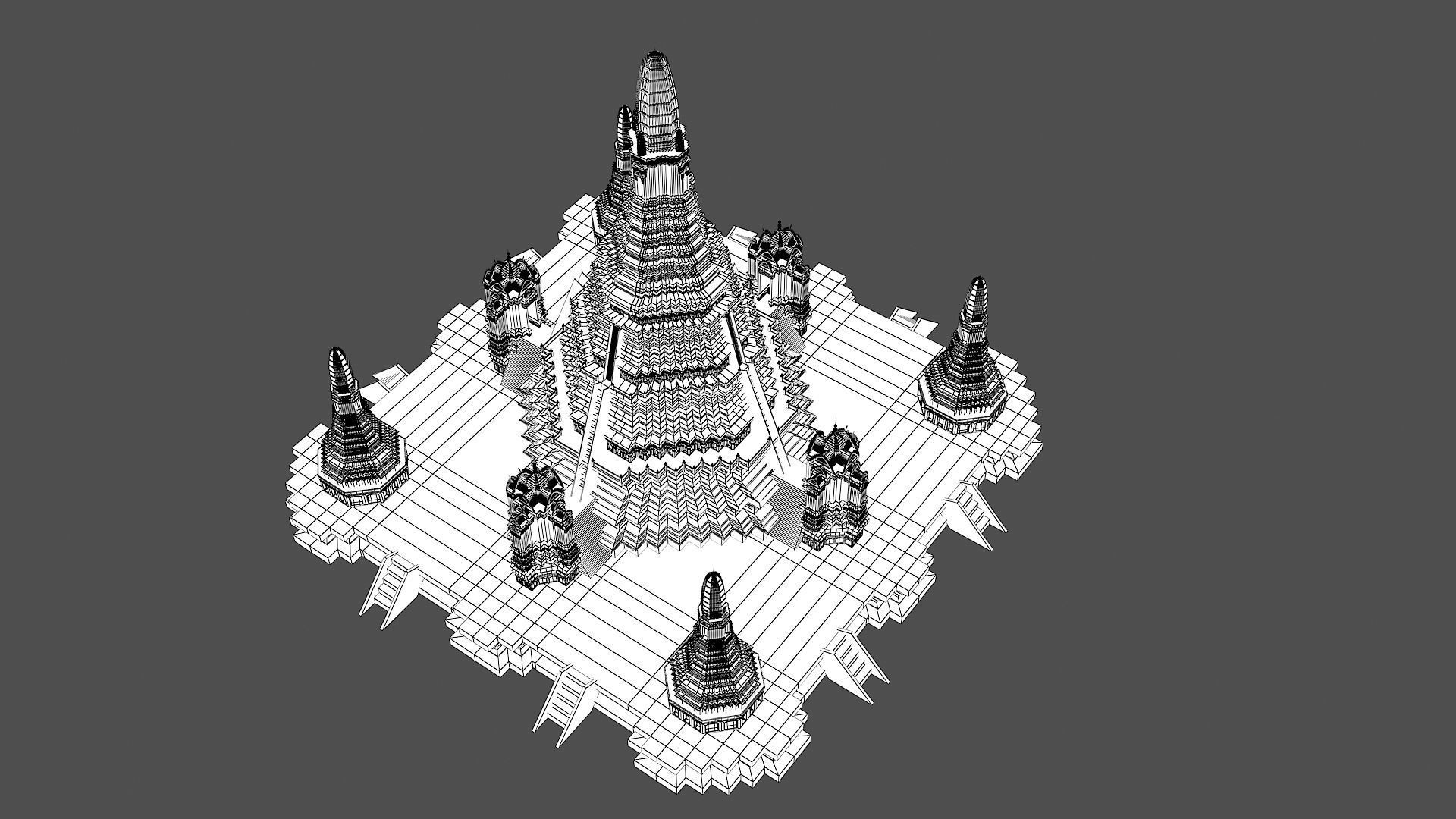 Wat Arun Temple 3D model_11