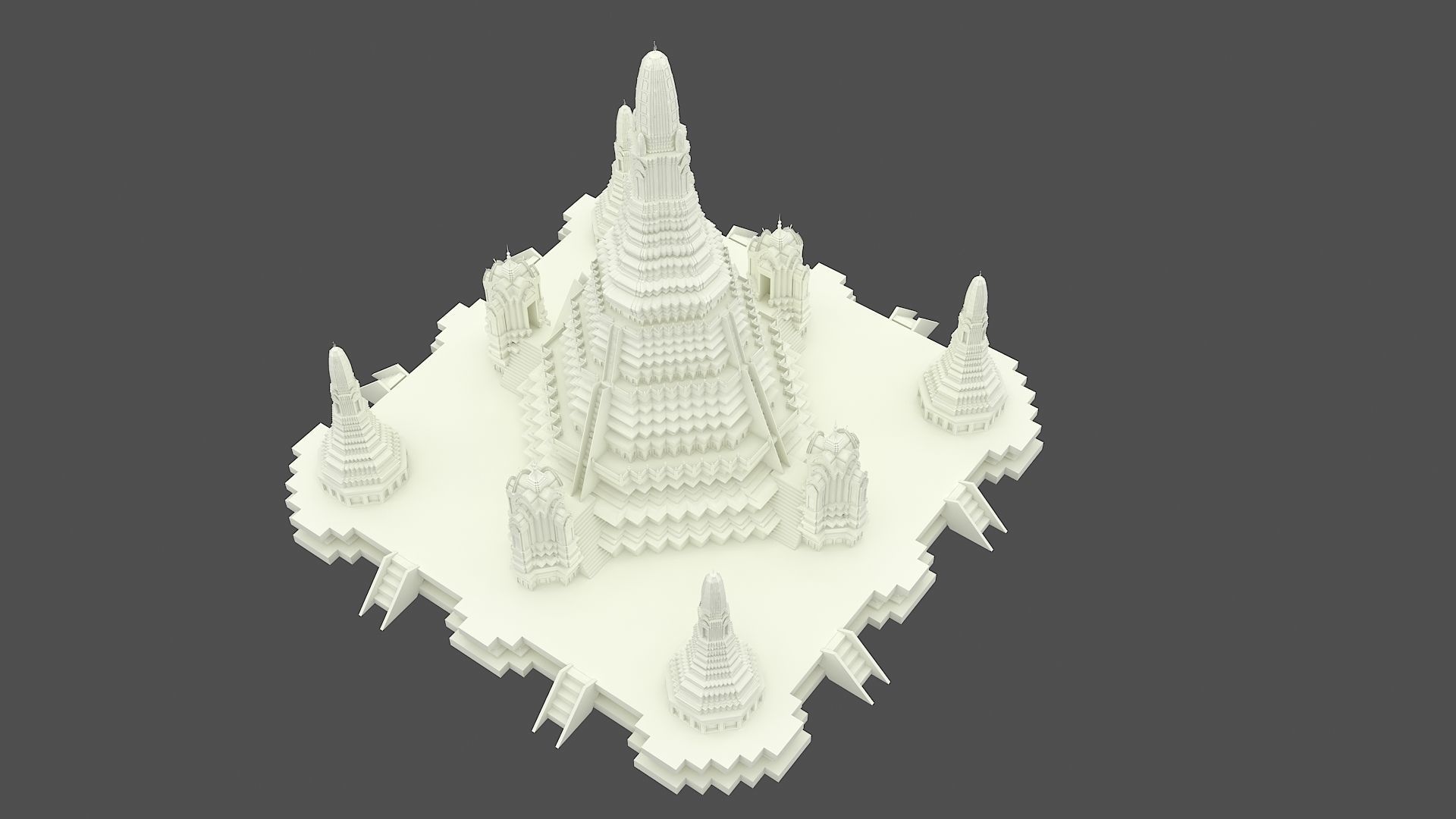 Wat Arun Temple 3D model_7