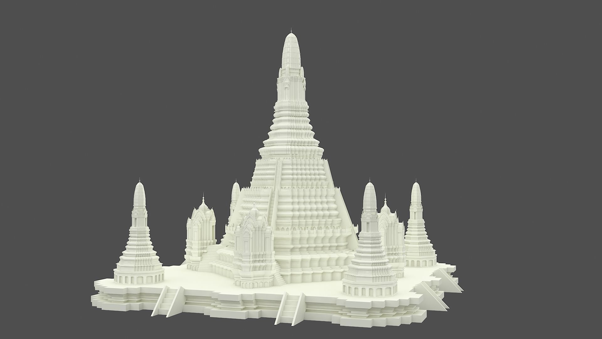 Wat Arun Temple 3D model_4