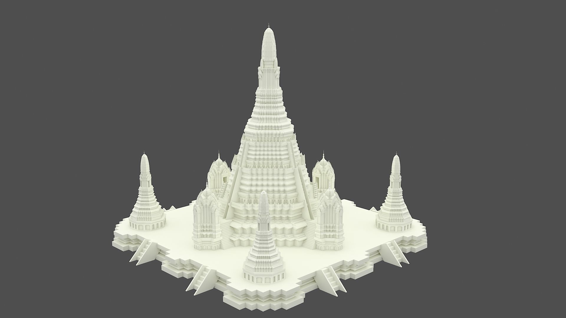Wat Arun Temple 3D model_1
