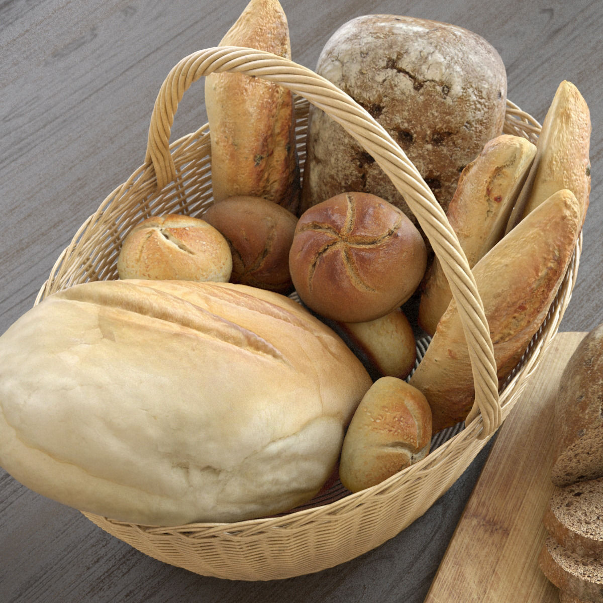 Bread Basket 3D model_1