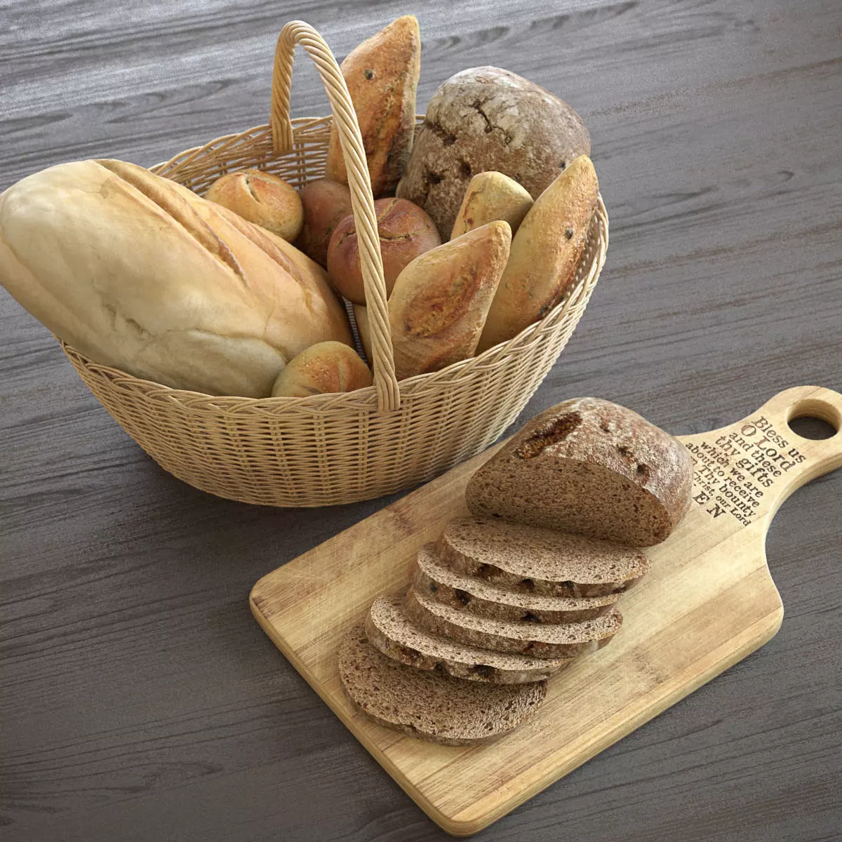 Bread Basket 3D model_0