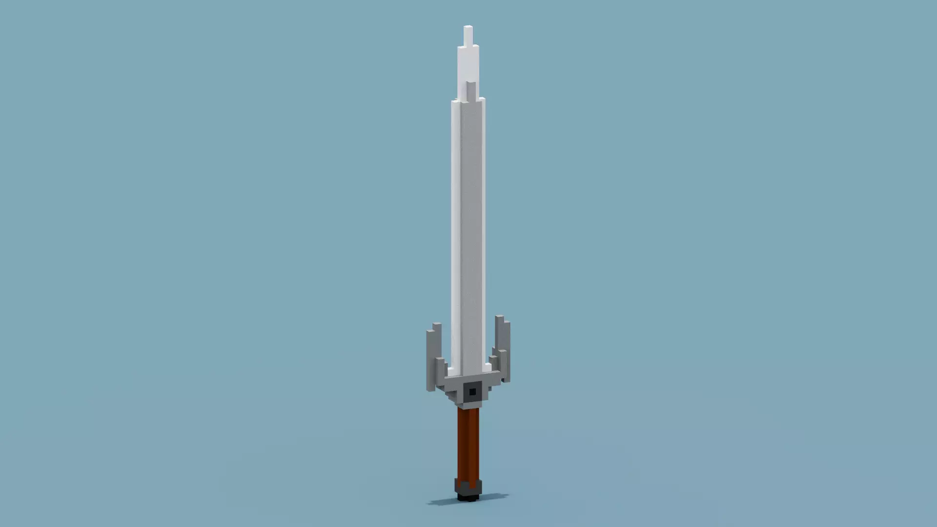 Voxel Sword Low-poly 3D model_0
