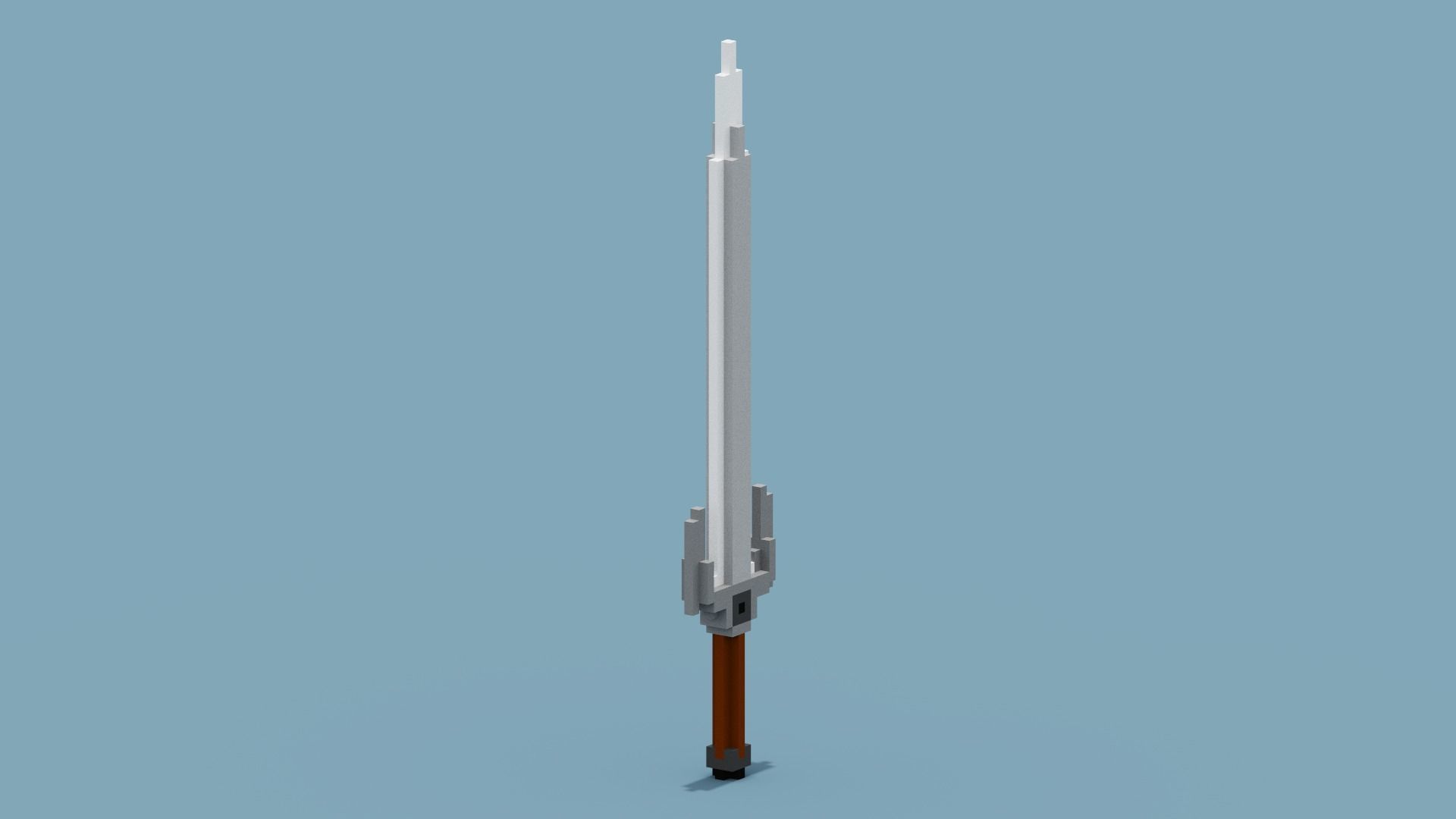 Voxel Sword Low-poly 3D model_1