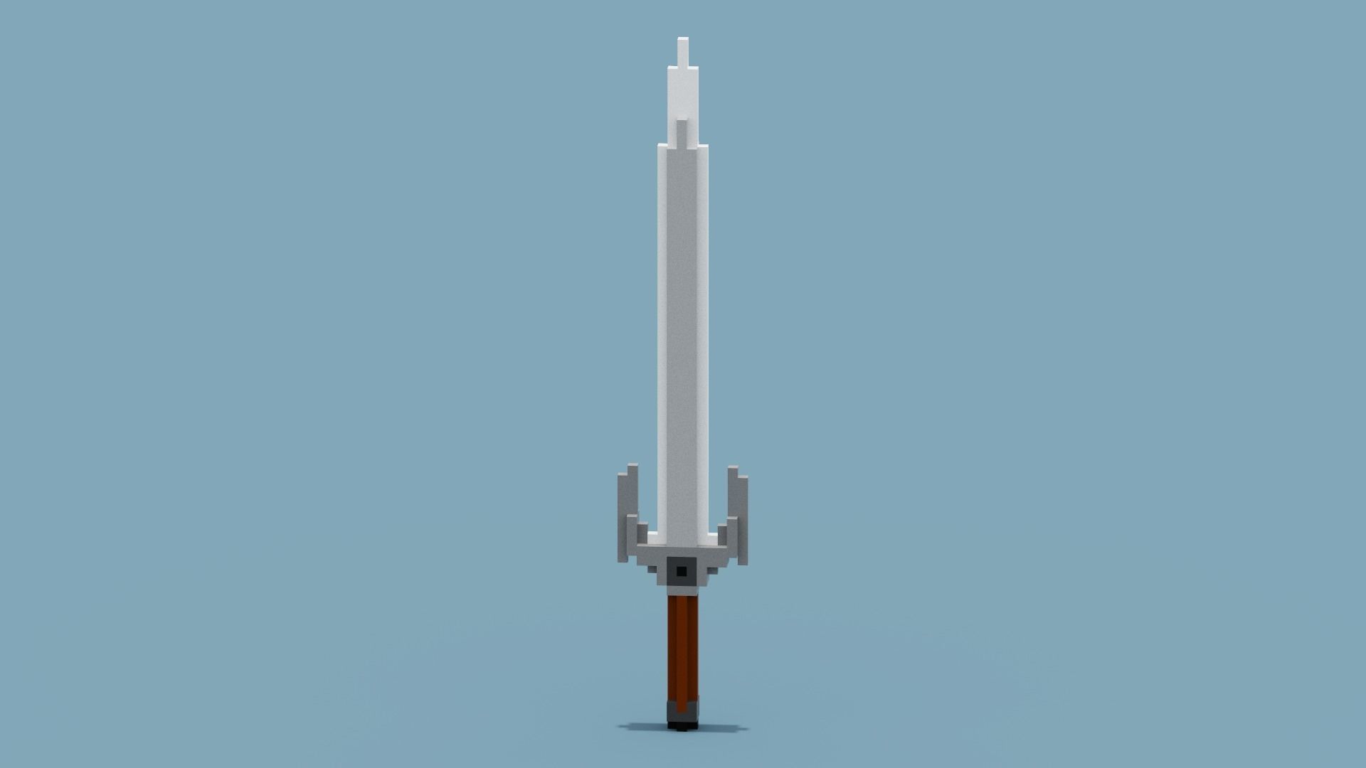 Voxel Sword Low-poly 3D model_6