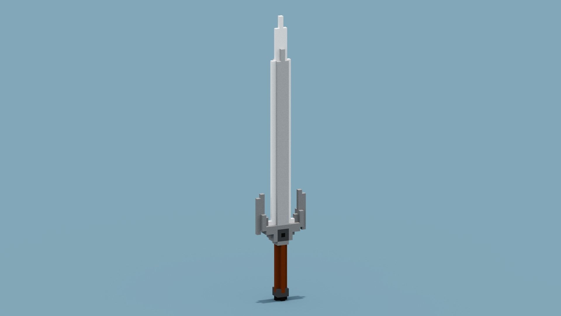 Voxel Sword Low-poly 3D model_4