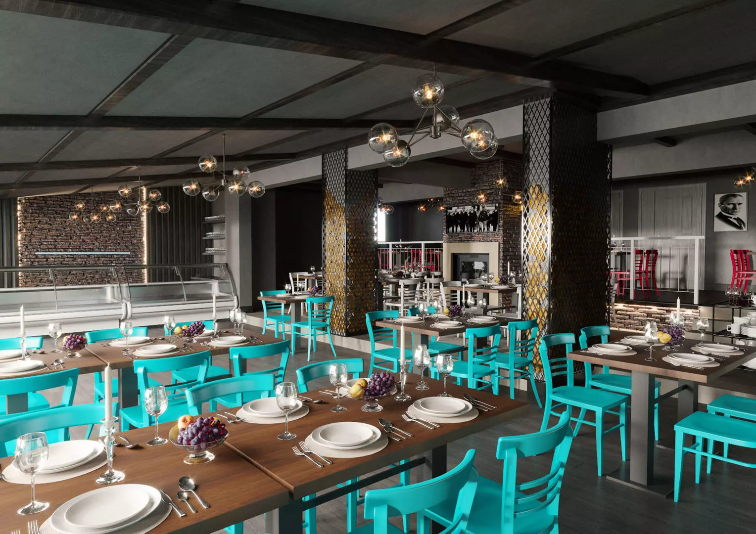 Restaurant Scene 01 3D Model 3D model_0