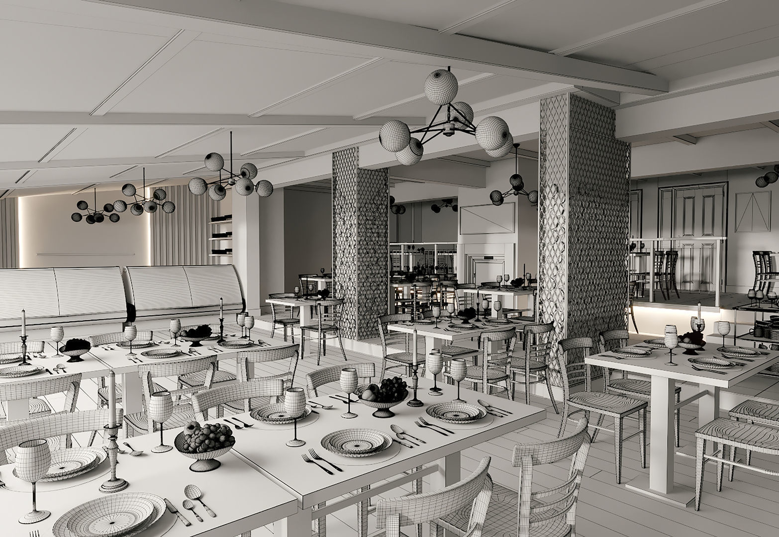 Restaurant Scene 01 3D Model 3D model_5