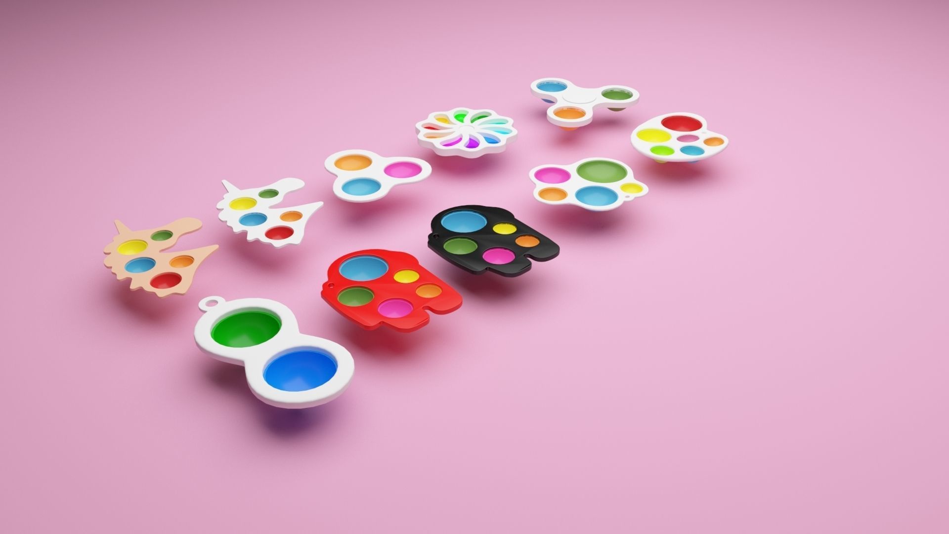 Simple Dimples Set 3D model_30