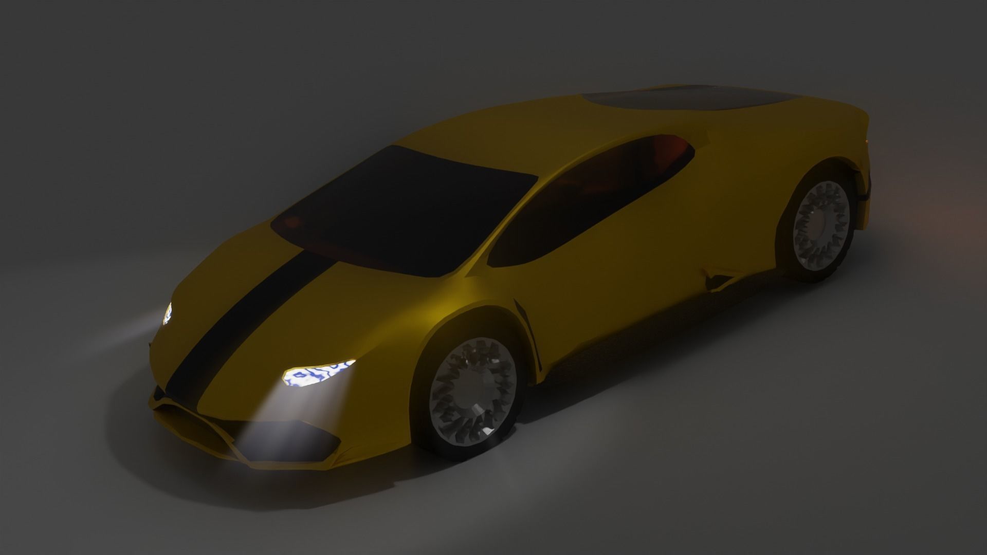 yellow car low poly Low-poly 3D model_1