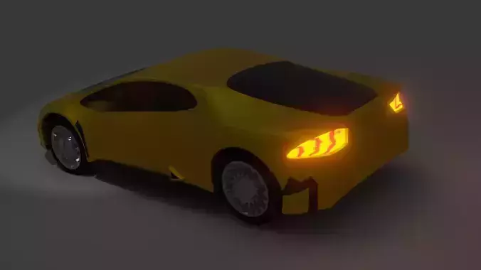 yellow car low poly