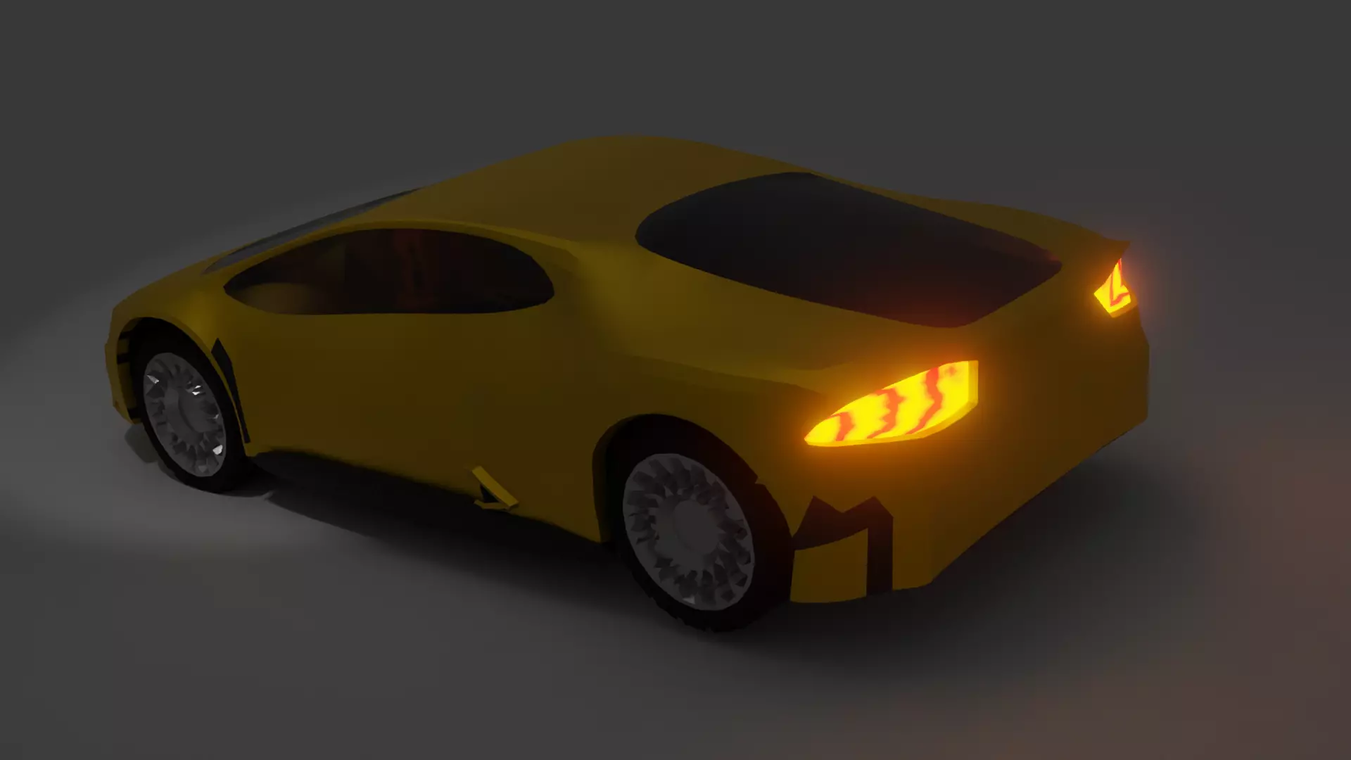 yellow car low poly Low-poly 3D model_0