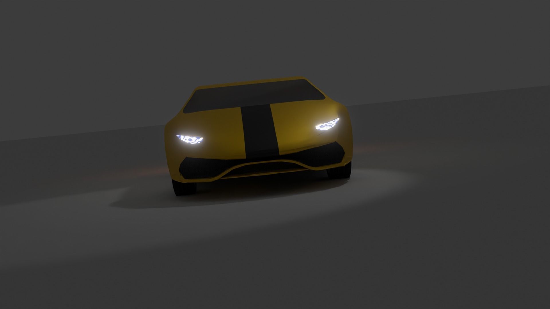 yellow car low poly Low-poly 3D model_4