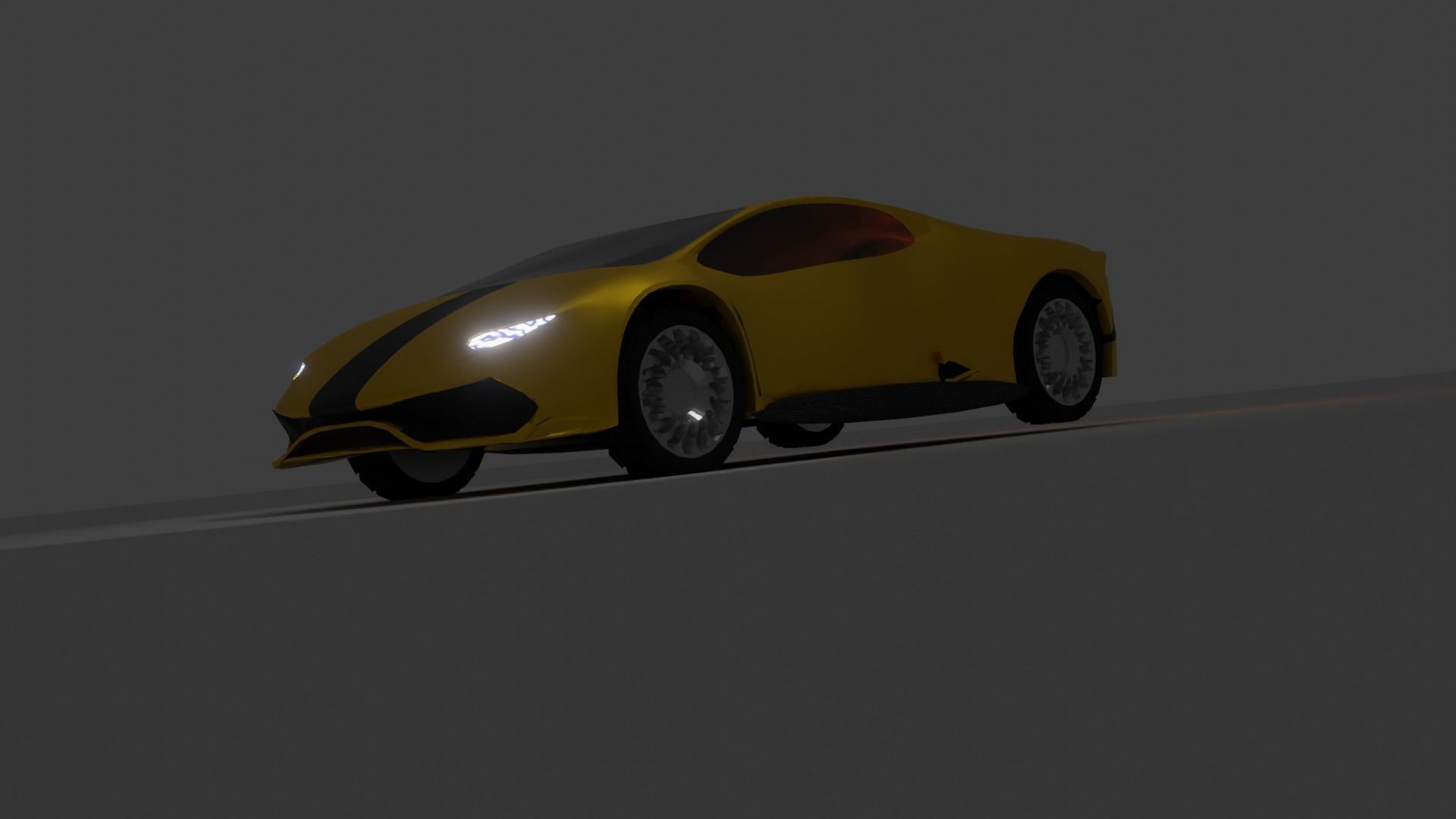 yellow car low poly Low-poly 3D model_6