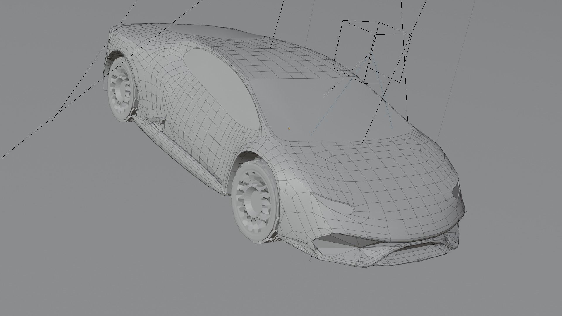 yellow car low poly Low-poly 3D model_9