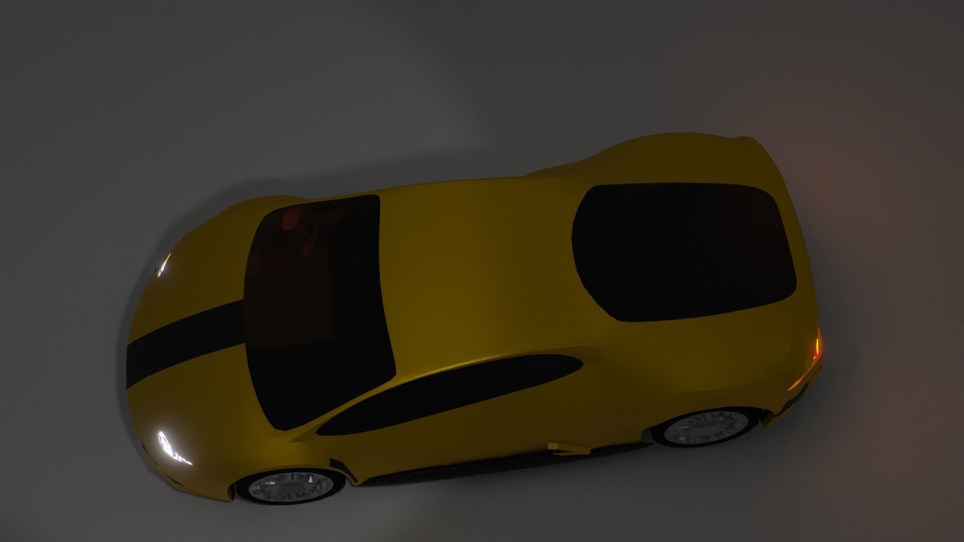 yellow car low poly Low-poly 3D model_2