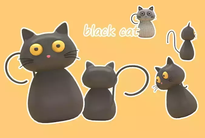 black cat 3d model