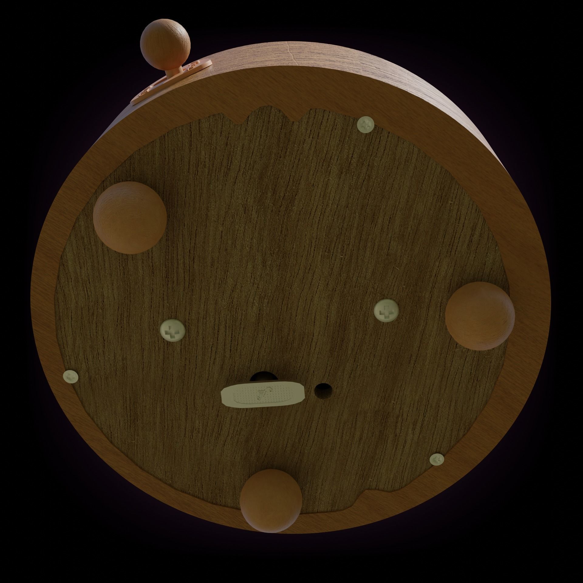 Wooden musical box ballerina toy  3D model_4