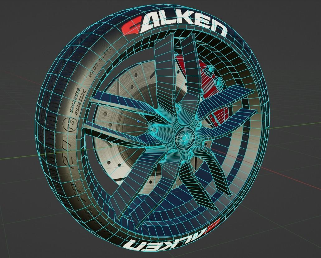 BBS Sx Wheel Low-poly 3D model_3