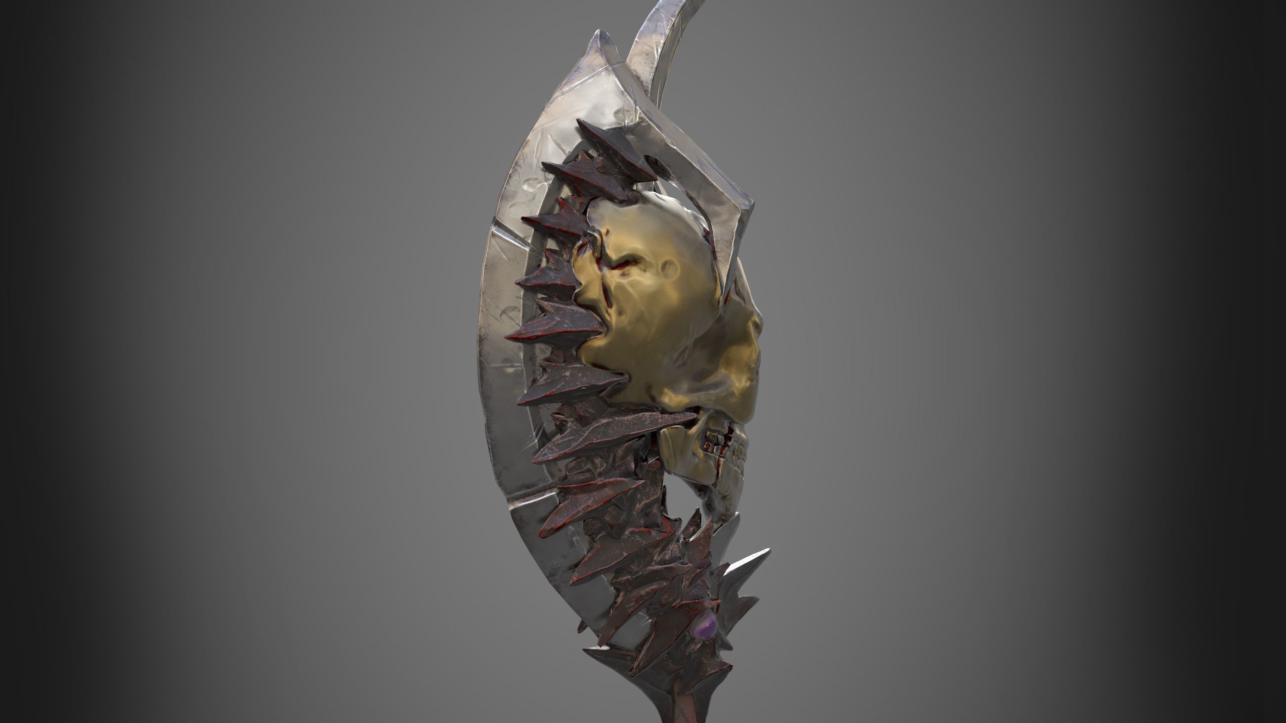 Game Prop -Demonic sword- Boss sword Low-poly 3D model_4