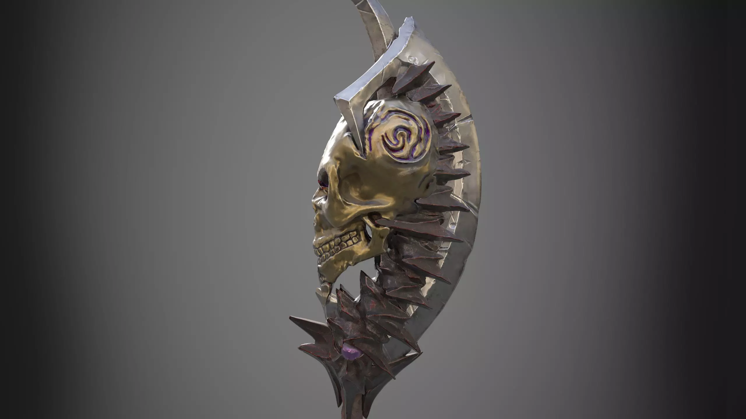 Game Prop -Demonic sword- Boss sword Low-poly 3D model_0